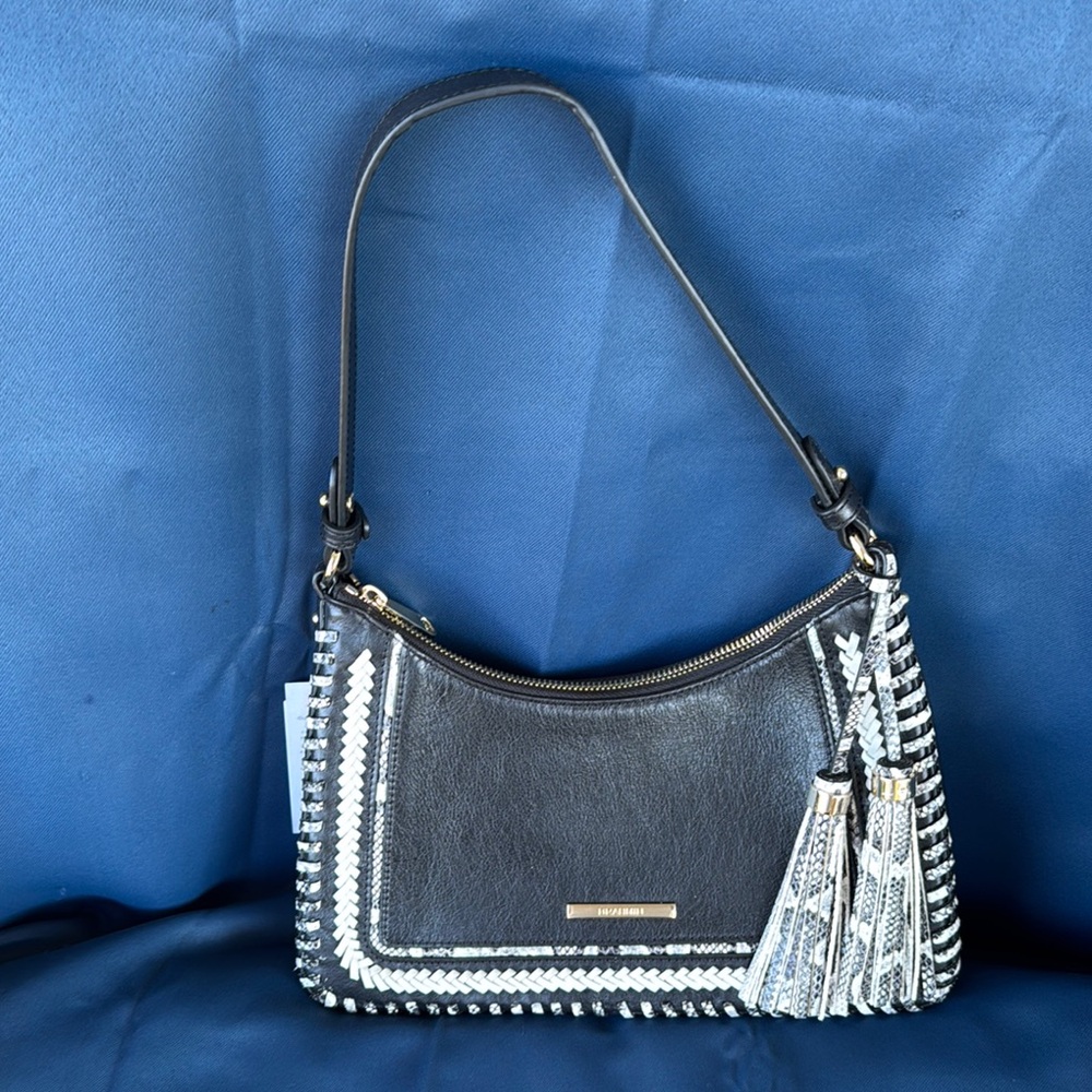 Brahmin Black and White Shoulder Bag
